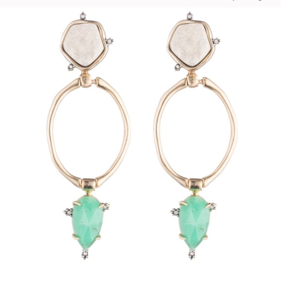 Alexis Bittar Jewelry - Alexis Bittar Druzy Stone Post Link Earrings